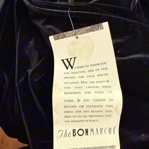 Vintage Deadstock 90s Onyx Nite Windye Chaitin Velvet Evening Cocktail Dress 8 - Picture 5 of 6